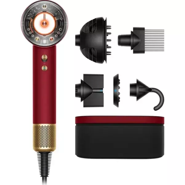 Фен Dyson Supersonic Nural Straight+Wavy Red Velvet/Gold (493117-01)