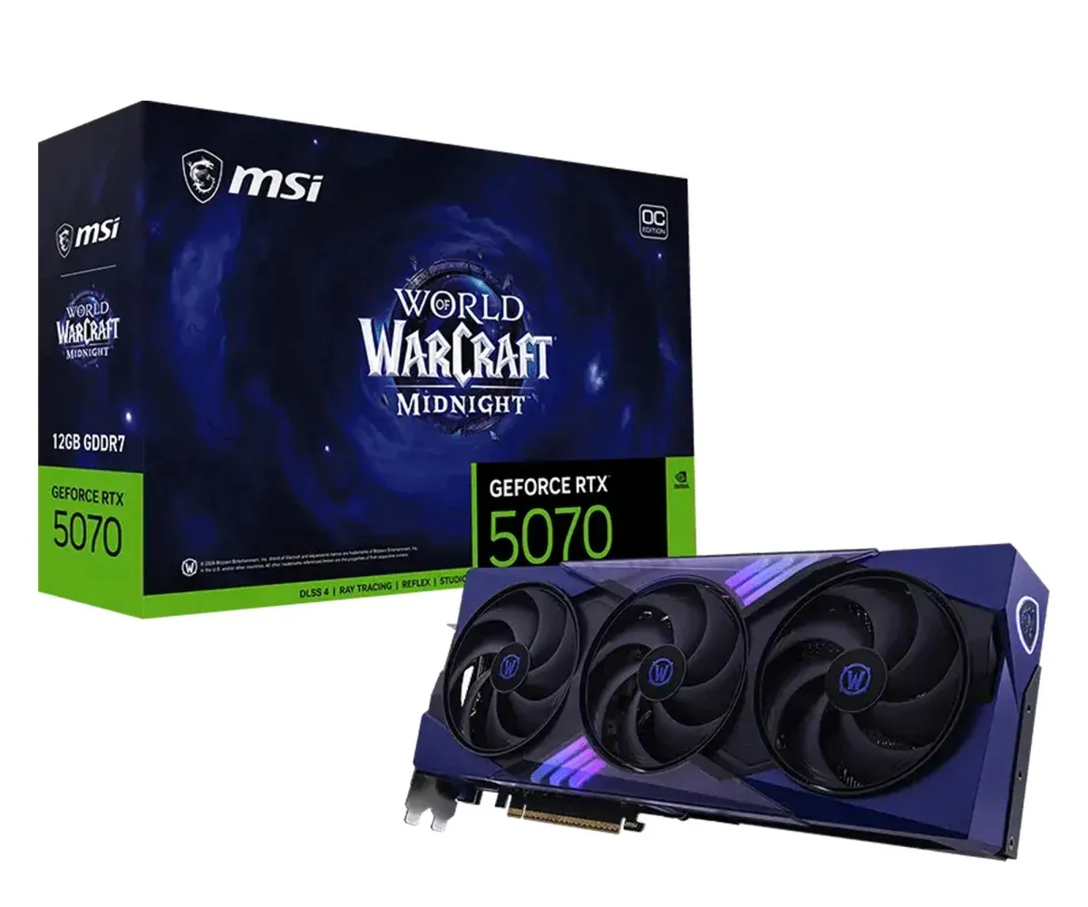 Відеокарта MSI GeForce RTX 5070 12G WoW Midnight Void Edition OC (912-V532-251) EU