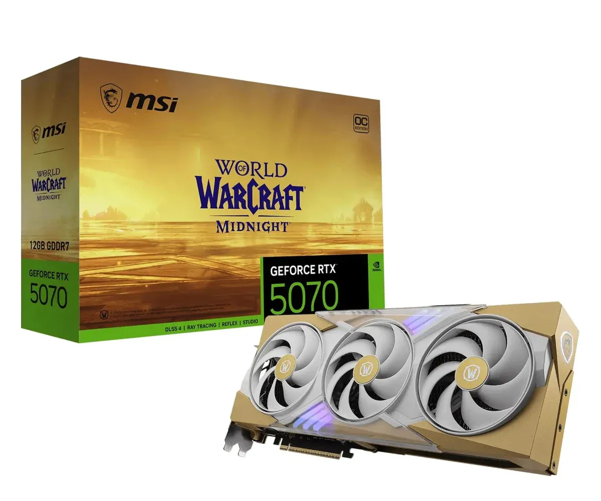 Видеокарта MSI GeForce RTX 5070 12G WoW Midnight Light Edition OC (912-V532-252) EU