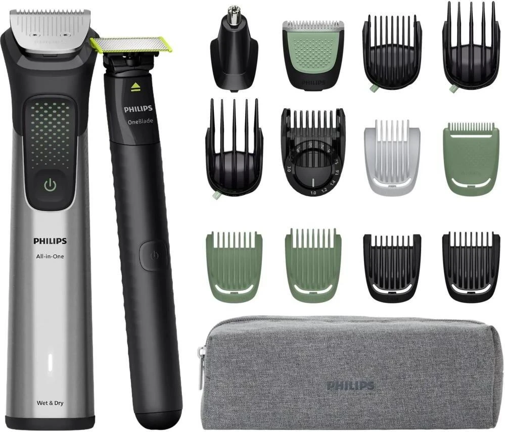 Машинка для стрижки + Триммер для тіла (бодігрумер) Philips Series 9000 MG9535/15 Gray