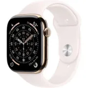 Apple Watch Series 11 GPS + Cellular 46mm Gold Titanium Case w. Light Blush Sport Band - S/M (MFD54)