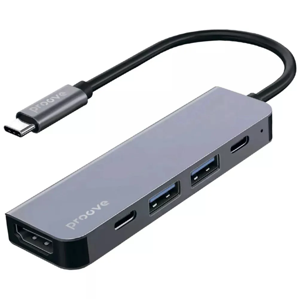 Type-C-Хаб Proove Arc Link 5 in 1 (2*Type-C + 2*USB3.0 + HDMI) (silver) (HBAL00010604)