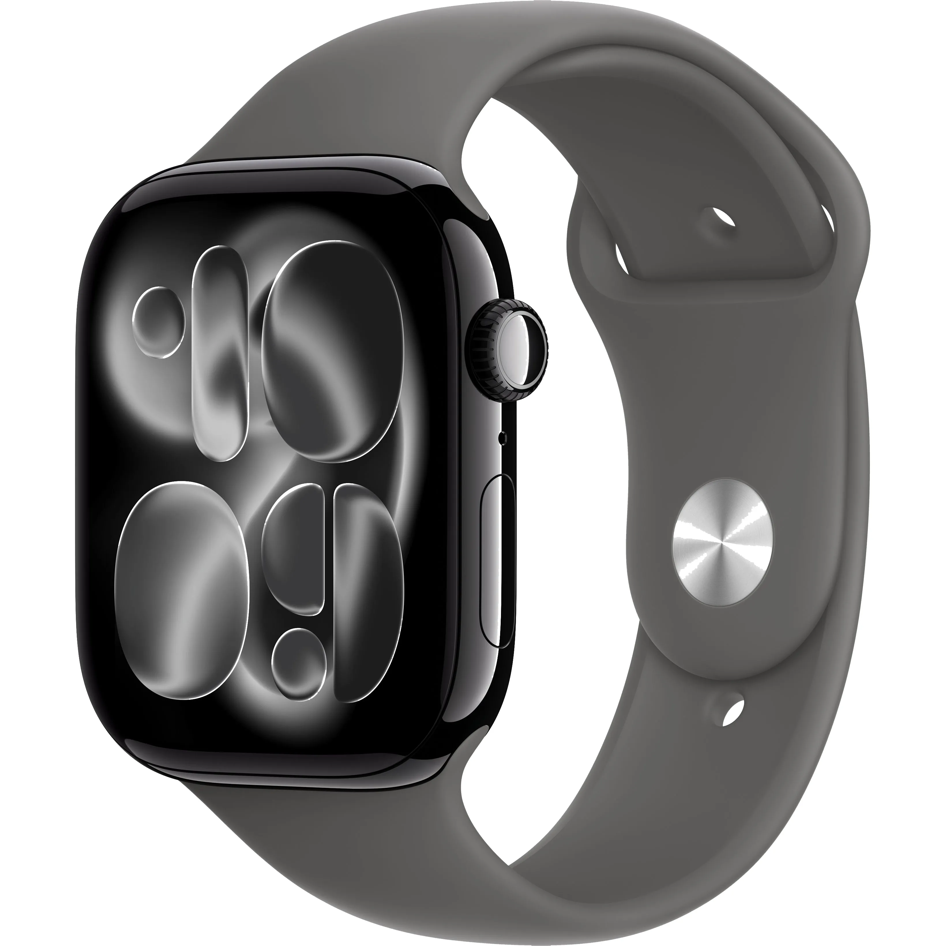 Годинники Apple Watch 11 GPS 46mm Jet Black Aluminum Case with Stone Grey Sport Band M/L (MEW84+MXLY3)