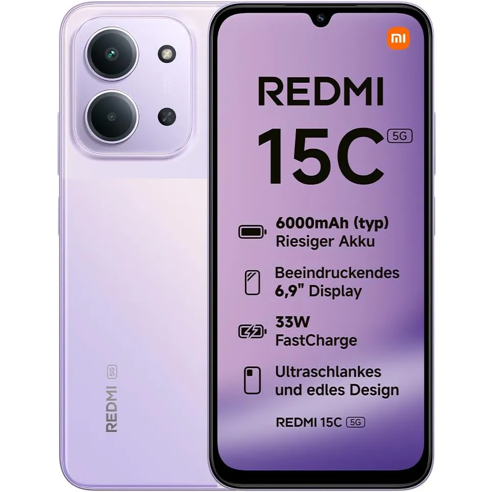 Телефон Xiaomi Redmi 15C 5G 4/128GB Dusk Purple Europe