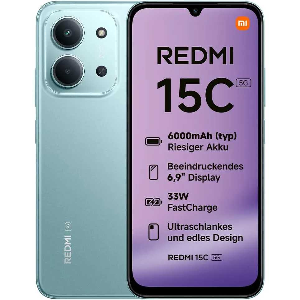 Телефон Xiaomi Redmi 15C 5G 4/256GB Mint Green Europe