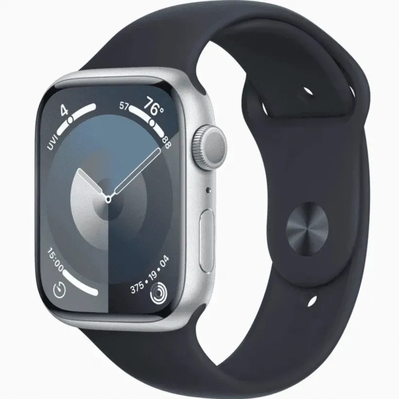 Часы Apple Watch Series 9 GPS 45mm Silver Aluminum Case with Midnight Sport Band (MR9R3, MT593)