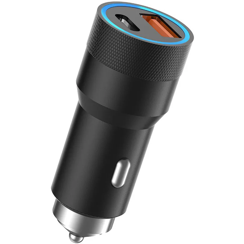 Aspor A909 PD Metal (USB/USB-C/3.4A/38W) LED Black