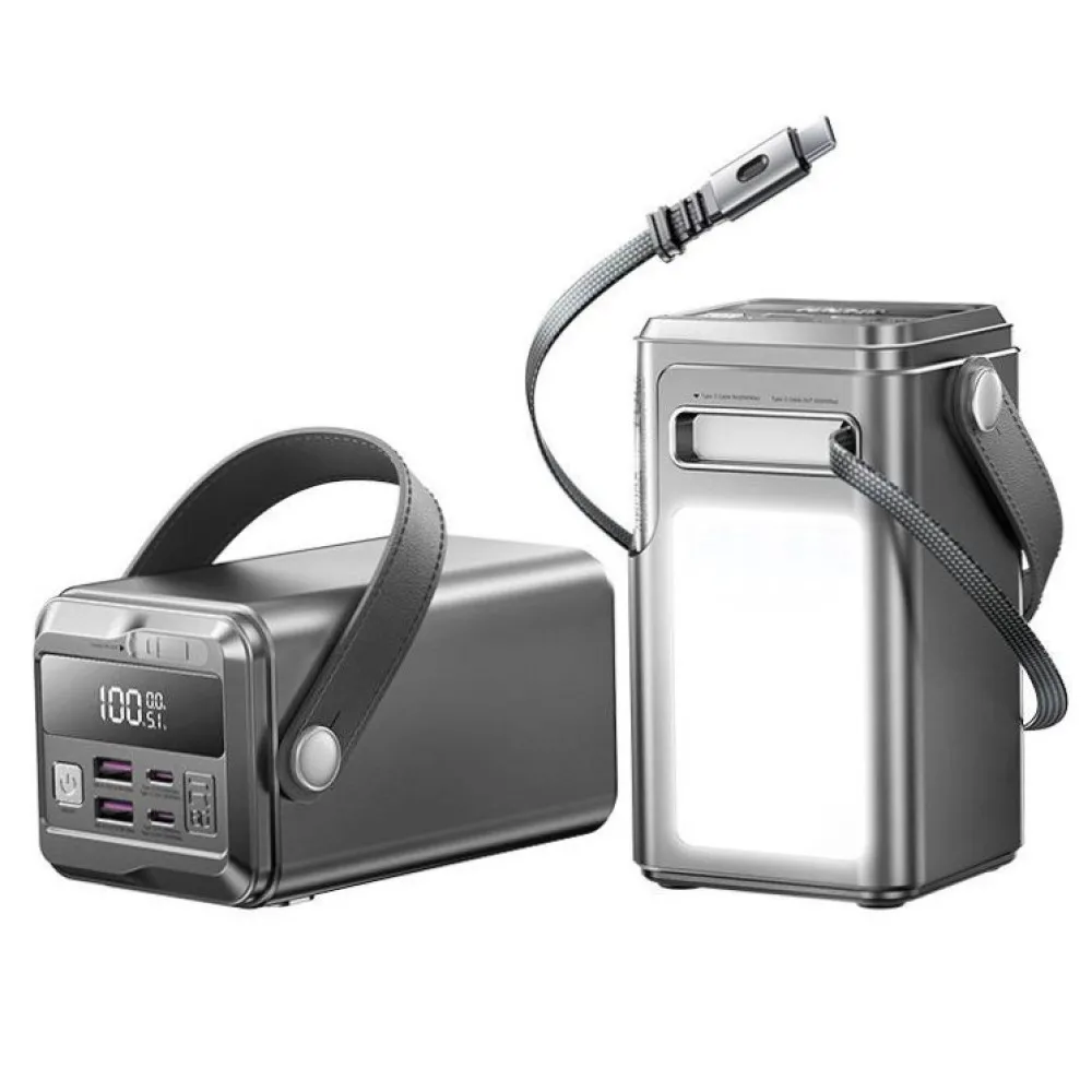 Мобільна батарея Remax FP-33 60000mAh 100W with LED Gray