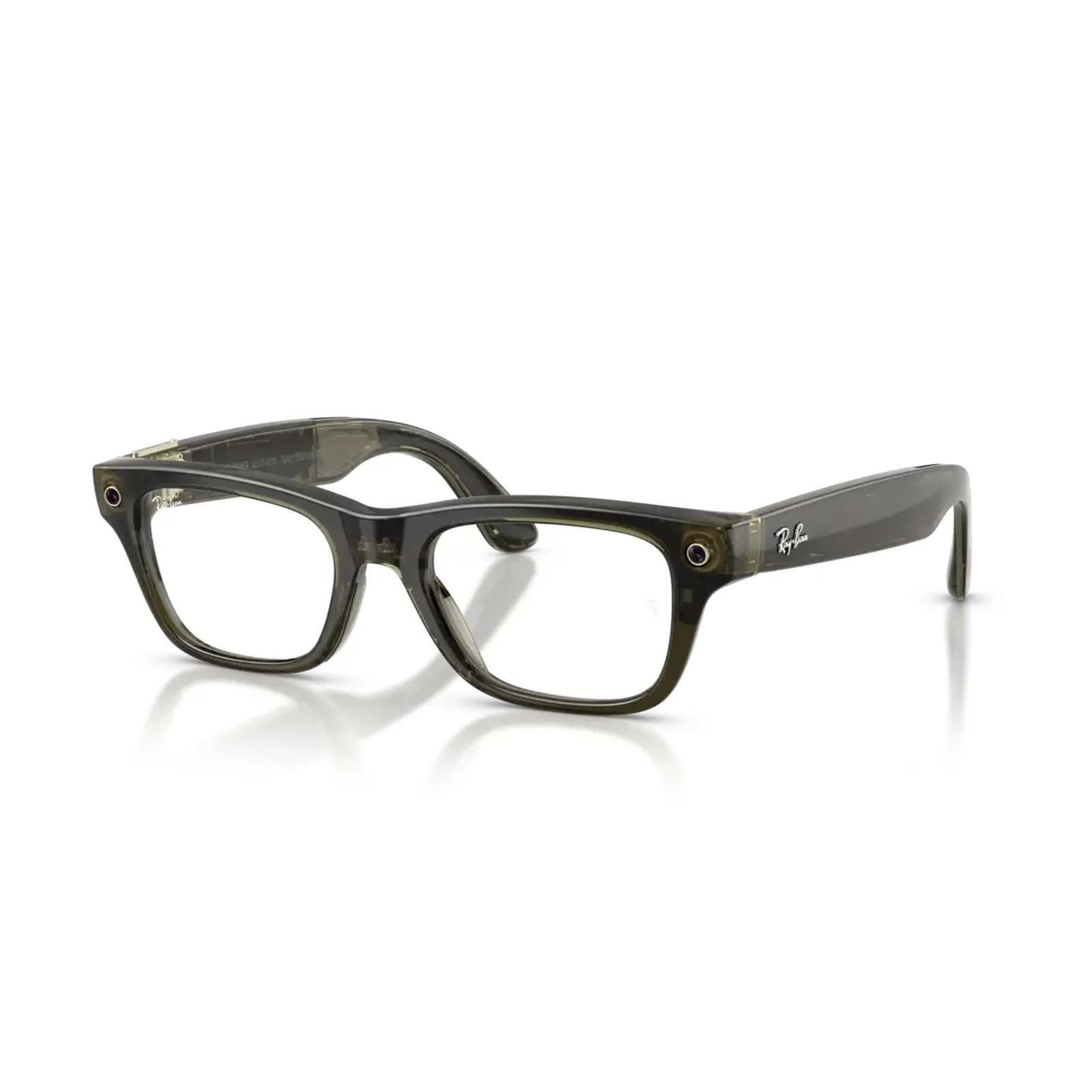 Ray-Ban Meta Blayzer Optics Gen 2 Standard Shiny Transparent Dark Olive / Demo Lens (RW7001 8530 50-19)