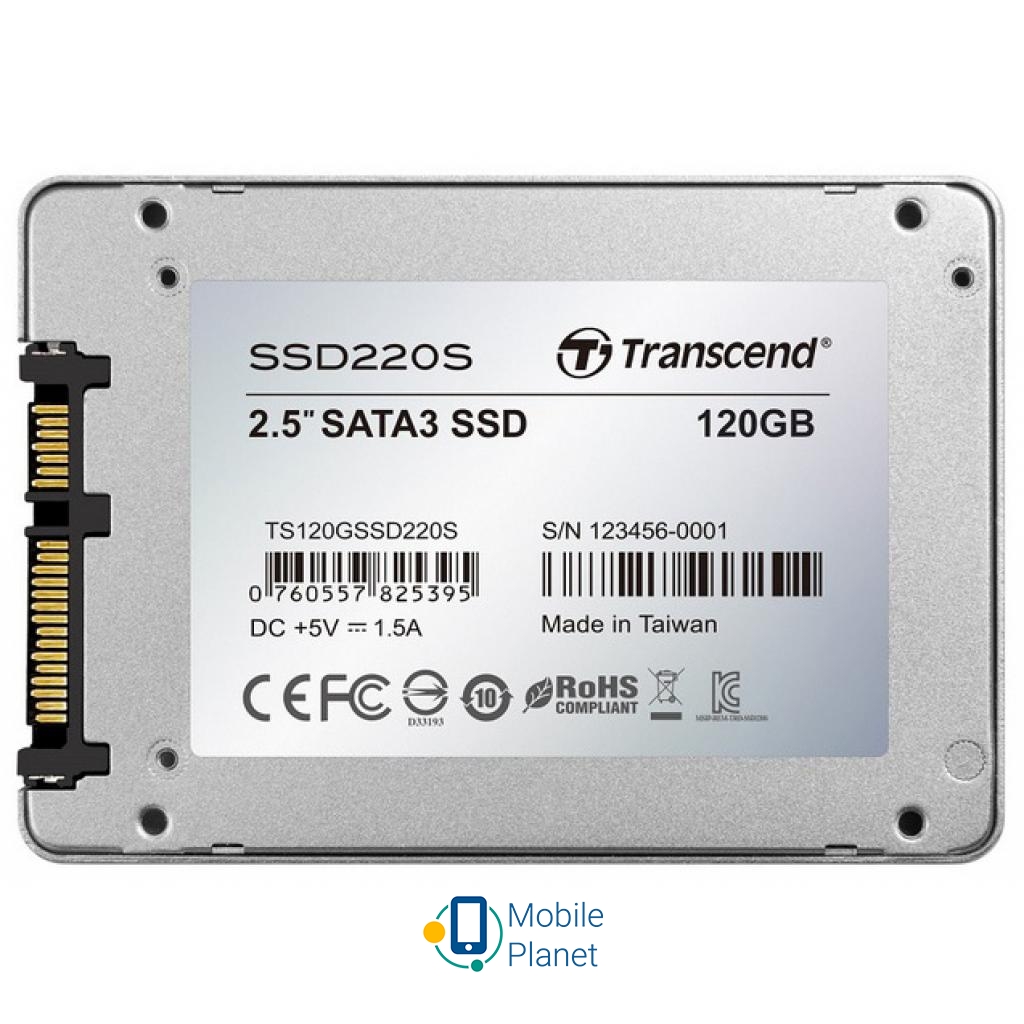 2.5 120GB Transcend (TS120GSSD220S) (UA) Призначення: для комп'ютера, для