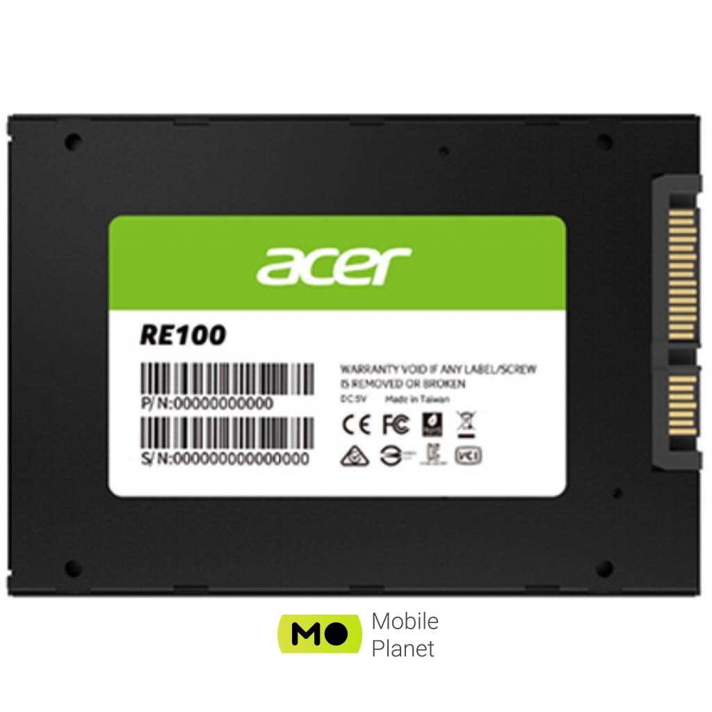 2.5 128GB Acer (RE100-25-128GB) (UA) Тип: внутренний; Объём памяти: 128