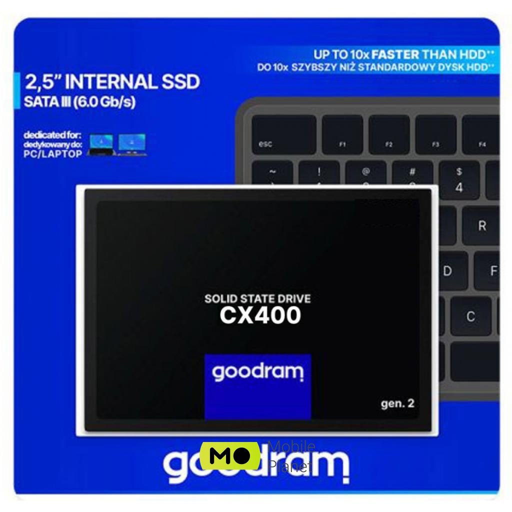 2.5 128GB GOODRAM (SSDPR-CX400-128-G2) Тип: внутрішній; Об'єм пам'яті: 128
