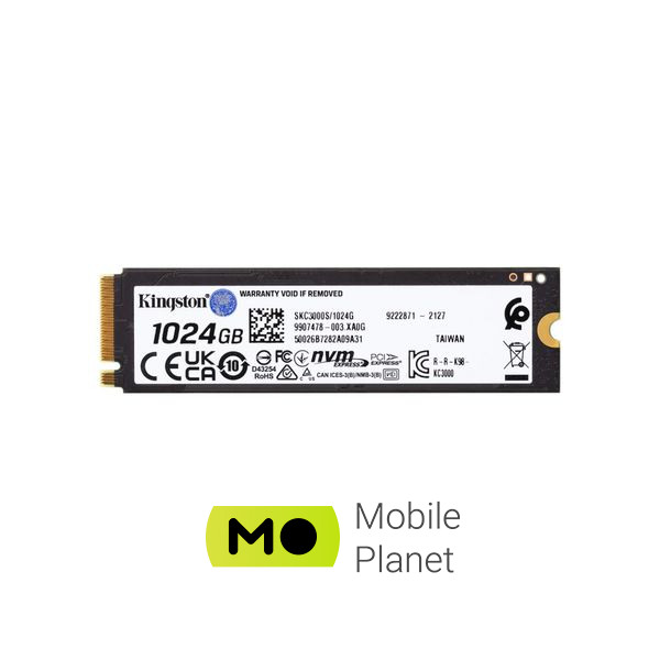 SSD 1TB Kingston (SKC3000S/1024G) (UA) Тип флеш-памяти 3D TLC