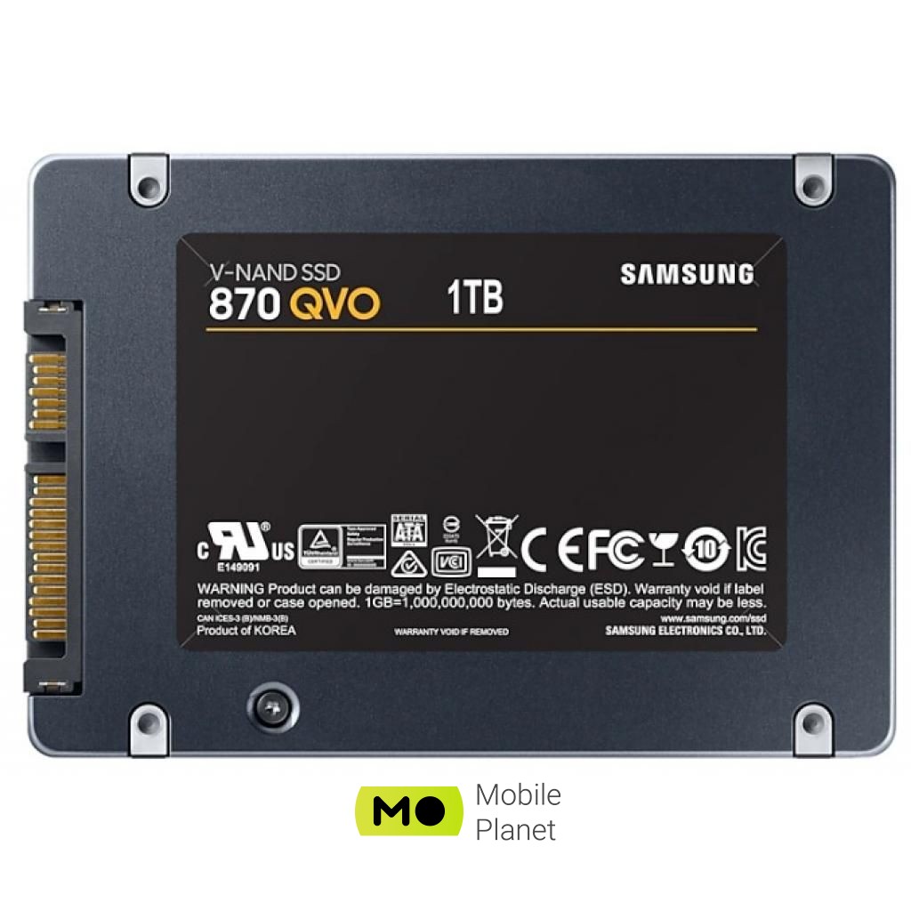 2.5 1TB Samsung (MZ-77Q1T0BW) Тип: внутренний; Объём памяти: 1