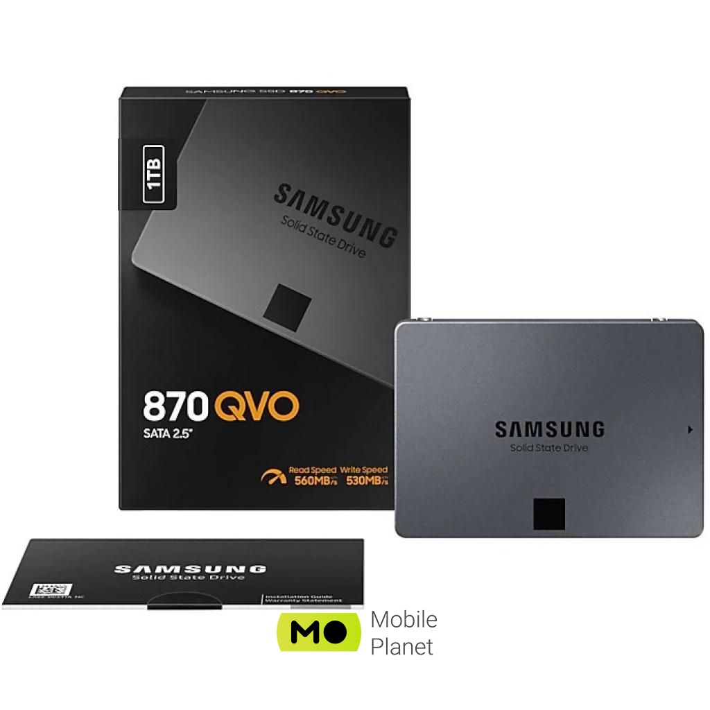 2.5 1TB Samsung (MZ-77Q1T0BW) Тип: внутрішній; Об'єм пам'яті: 1