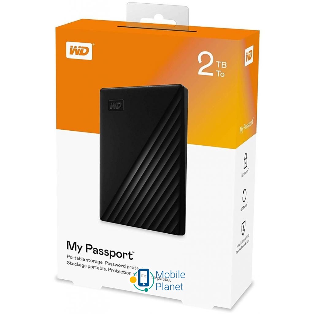 2.5 2TB Western Digital (WDBYVG0020BBK-WESN) Тип: Портативні; Форм-фактор: 2.5 ;