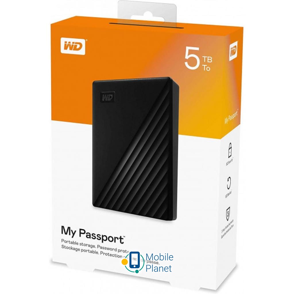 2.5 5TB Western Digital (WDBPKJ0050BBK-WESN) (UA) Тип: Портативные; Форм-фактор: