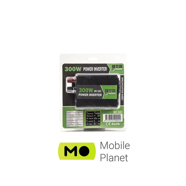 24V/220V 300W, USB 5V 1A, HYM300-242 PowerPlant (KD00MS0002) (UA) Вхідна напруга: 24 В; Вихідна