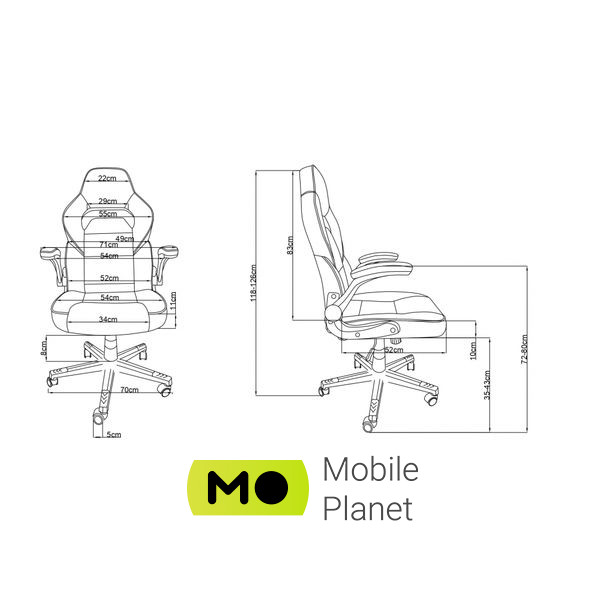 2E GAMING HEBI Black/White (2E-GC-HEB-BKWT) (UA) Материал покрытия: кожа; Масса