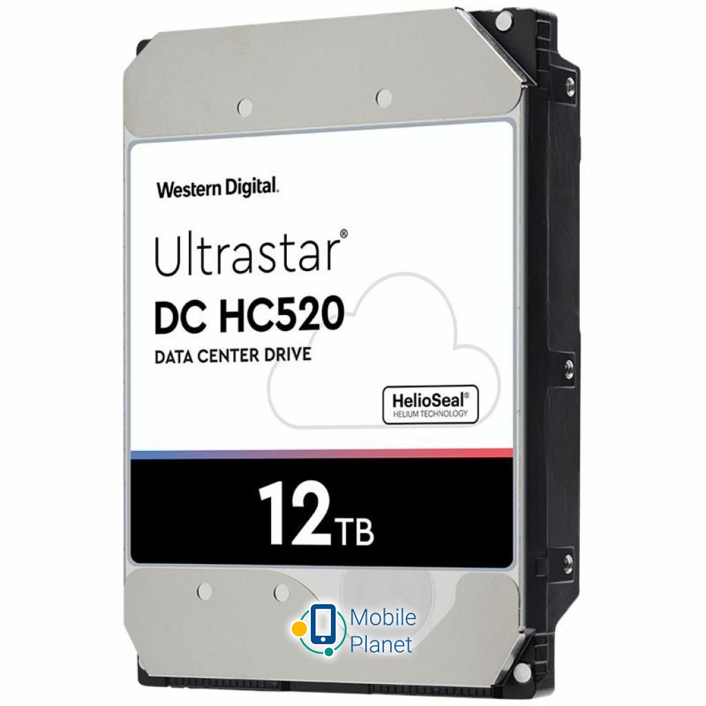 3.5 12TB SAS 256MB 7200 rpm Ultrastar DC HC520 Western Digital (0F29532/HUH721212AL5204) (UA) Обсяг: 12 TB; Швидкість обертання