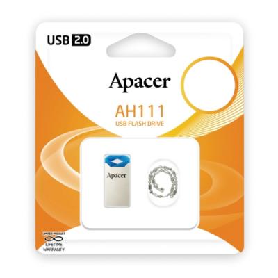 32GB AH111 Blue RP USB2.0 Apacer (AP32GAH111U-1) Тип: Підвищений захист корпусу,