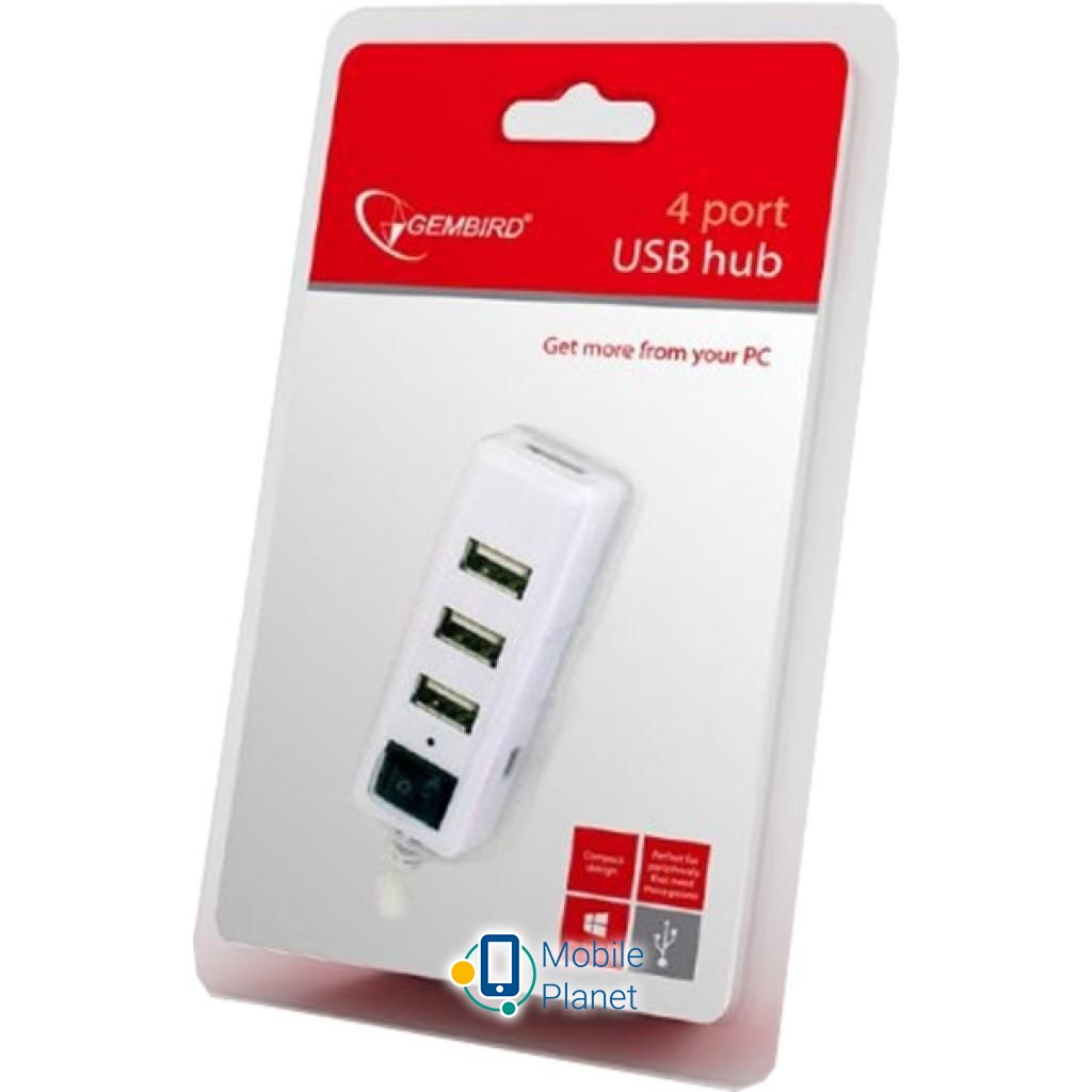 4 port USB 2.0 GEMBIRD (UHB-U2P4-21) (UA) Інтерфейси: 4xUSB 2.0; Тип: