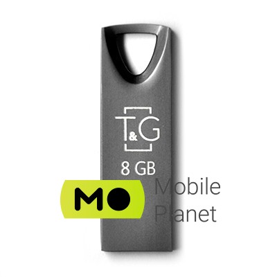 8GB T&G 117 Metal Series Black (TG117BK-8G) Інтерфейс: USB 2.0; Обсяг пам'яті: 8