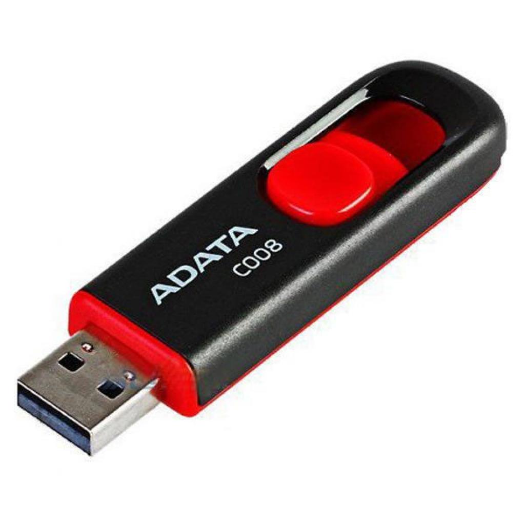 A-DATA 16Gb C008 Black/Red USB 2.0 (AC008-16G-RKD) Тип: Класичні, С висувним USB;
