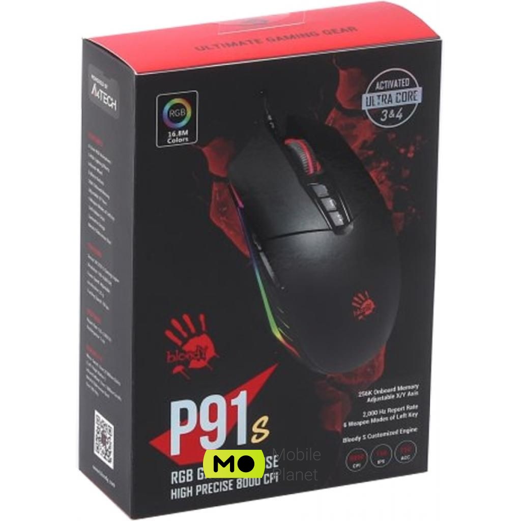 A4tech Bloody P91s Black Тип: Геймерські, дротові;