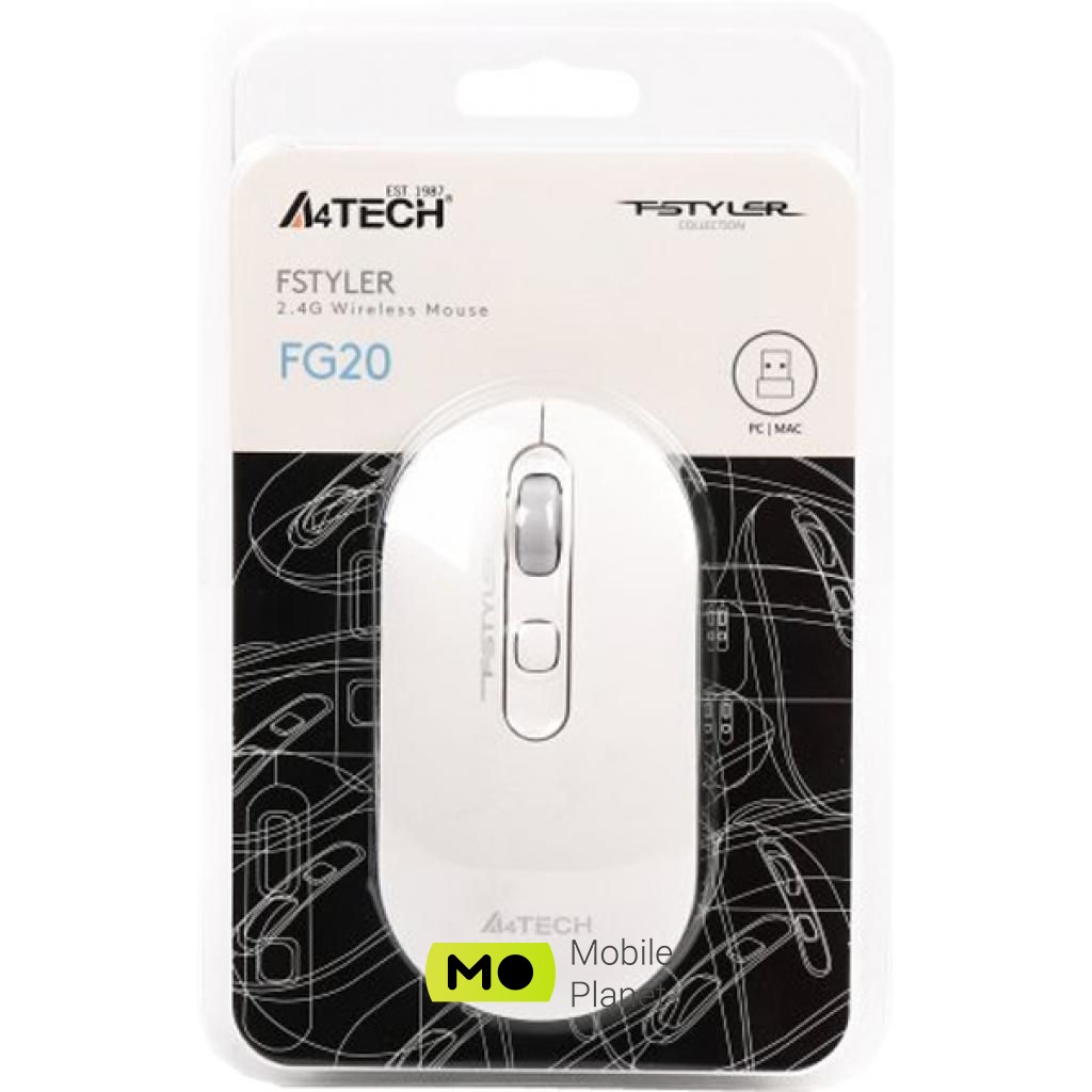 A4tech FG20 White Тип: Бездротові; Підключення: