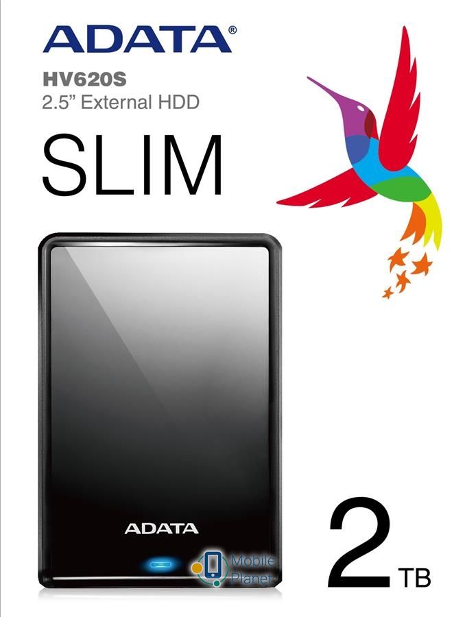 AData HV620S Slim (AHV620S-2TU31-CBK) Тип: зовнішній; Призначення: для