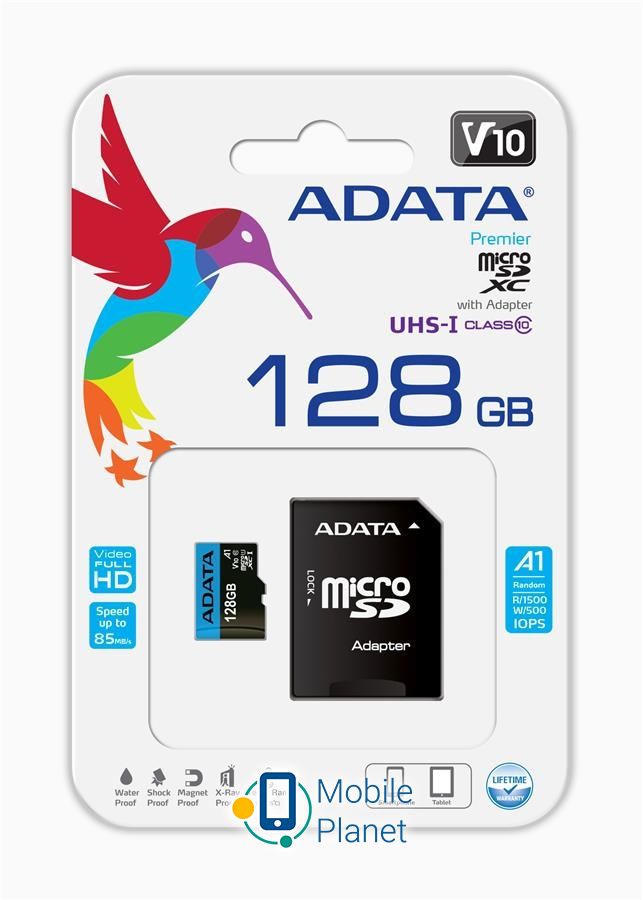 AData Premier microSDHC/SDXC UHS-I Class10 (AUSDX128GUICL10A1-RA1) (UA) Тип microSDXC