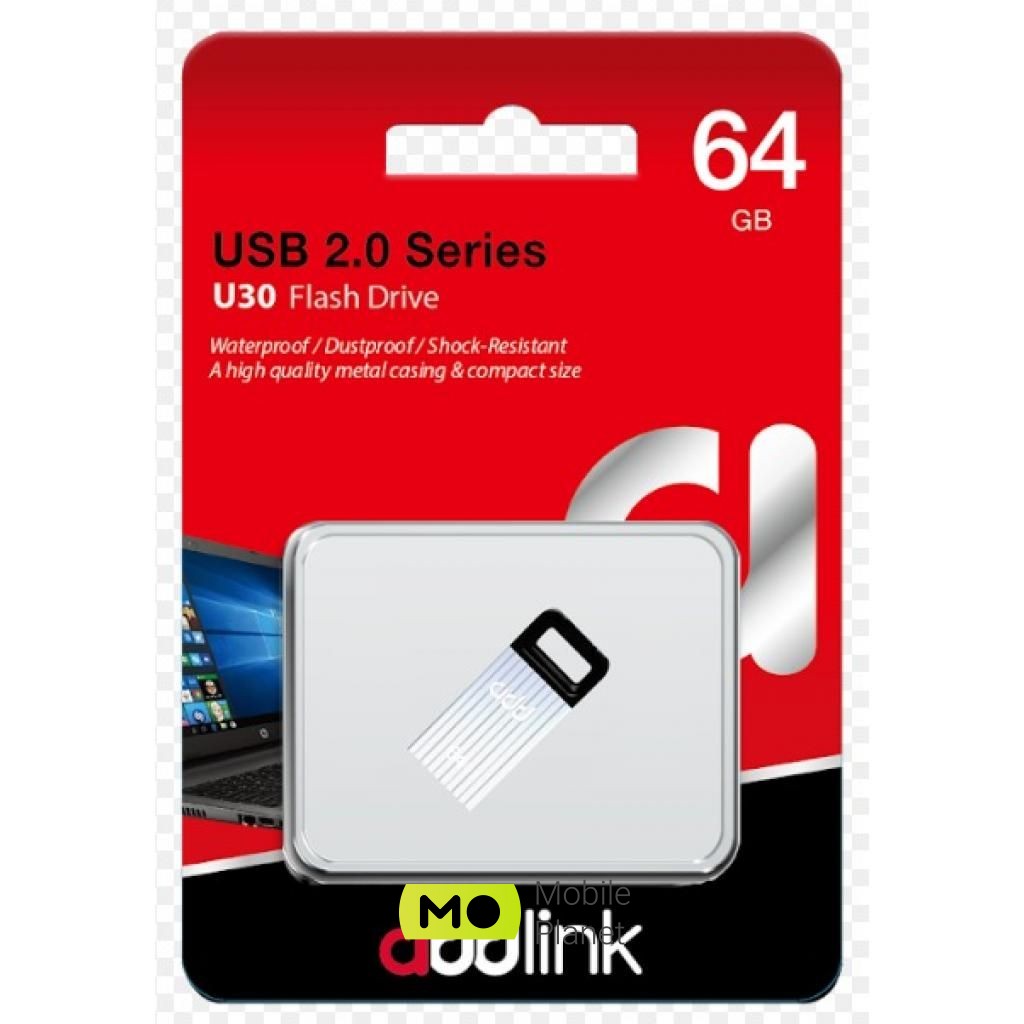AddLink 64GB U30 Silver USB 2.0 (ad64GBU30S2) (UA) Тип: Классические; Объем памяти:
