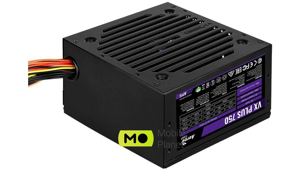 AeroCool VX 750W 80 Plus (AEROPGSVX-750PLUS-80) EU Максимальная мощность, Вт: 750;