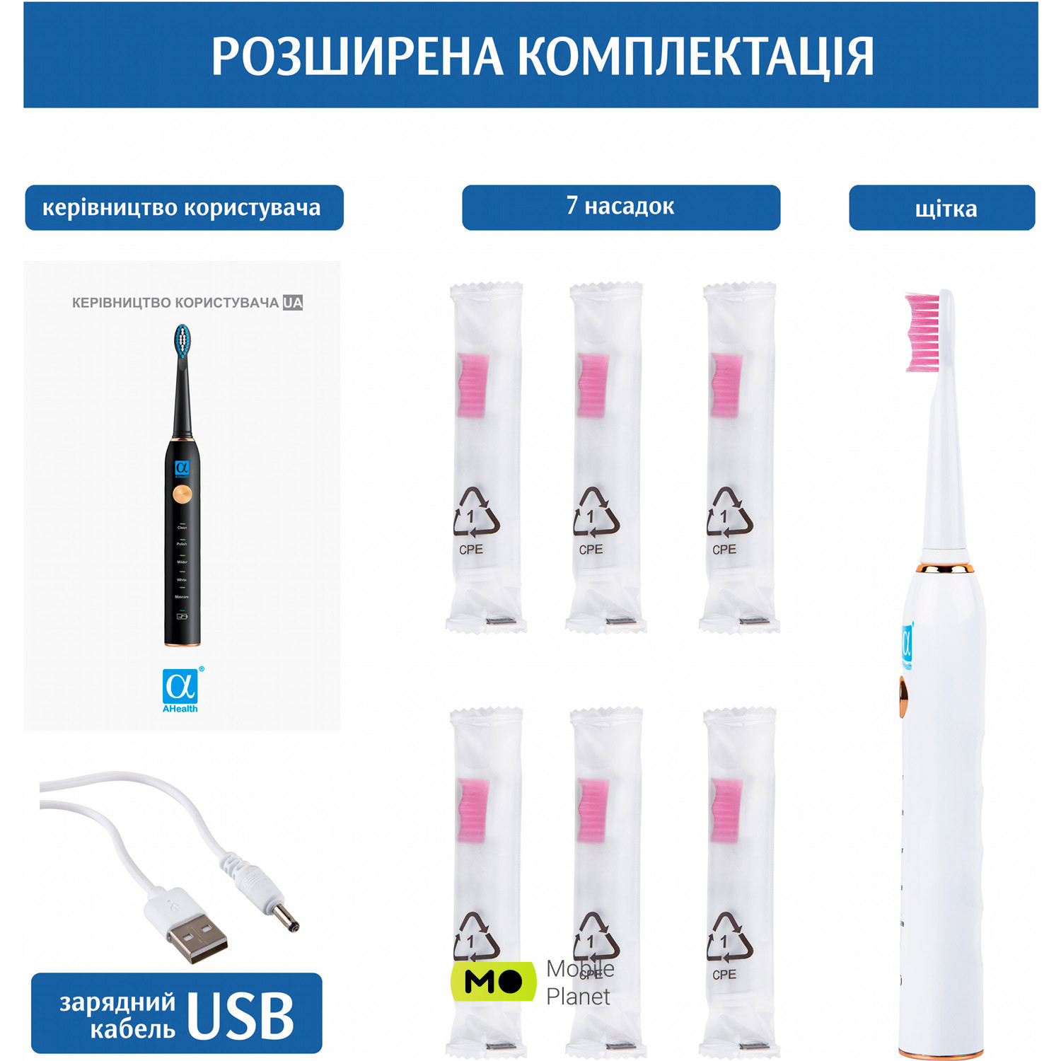 AHEALTH Smart Sonic Smile 1 White (UA) Модель: Smart Sonic Smile 1; Технологія