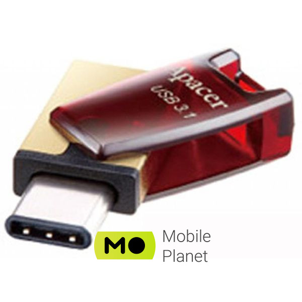 Apacer 32GB AH180 Red Type-C Dual USB 3.1 (AP32GAH180R-1) (UA) Тип: Високошвидкісні,