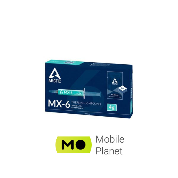 Arctic MX-6 4g with 6 pcs MX Cleaner (ACTCP00084A) (UA) Сумісність: для відеокарти, для