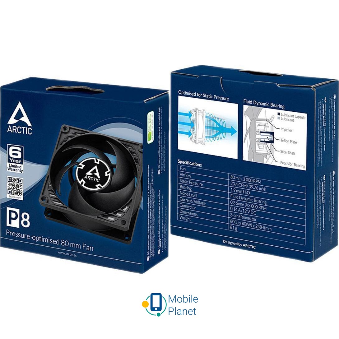ARCTIC P8 (ACFAN00147A) (UA) Модель: P8; Діаметр: 80 мм;