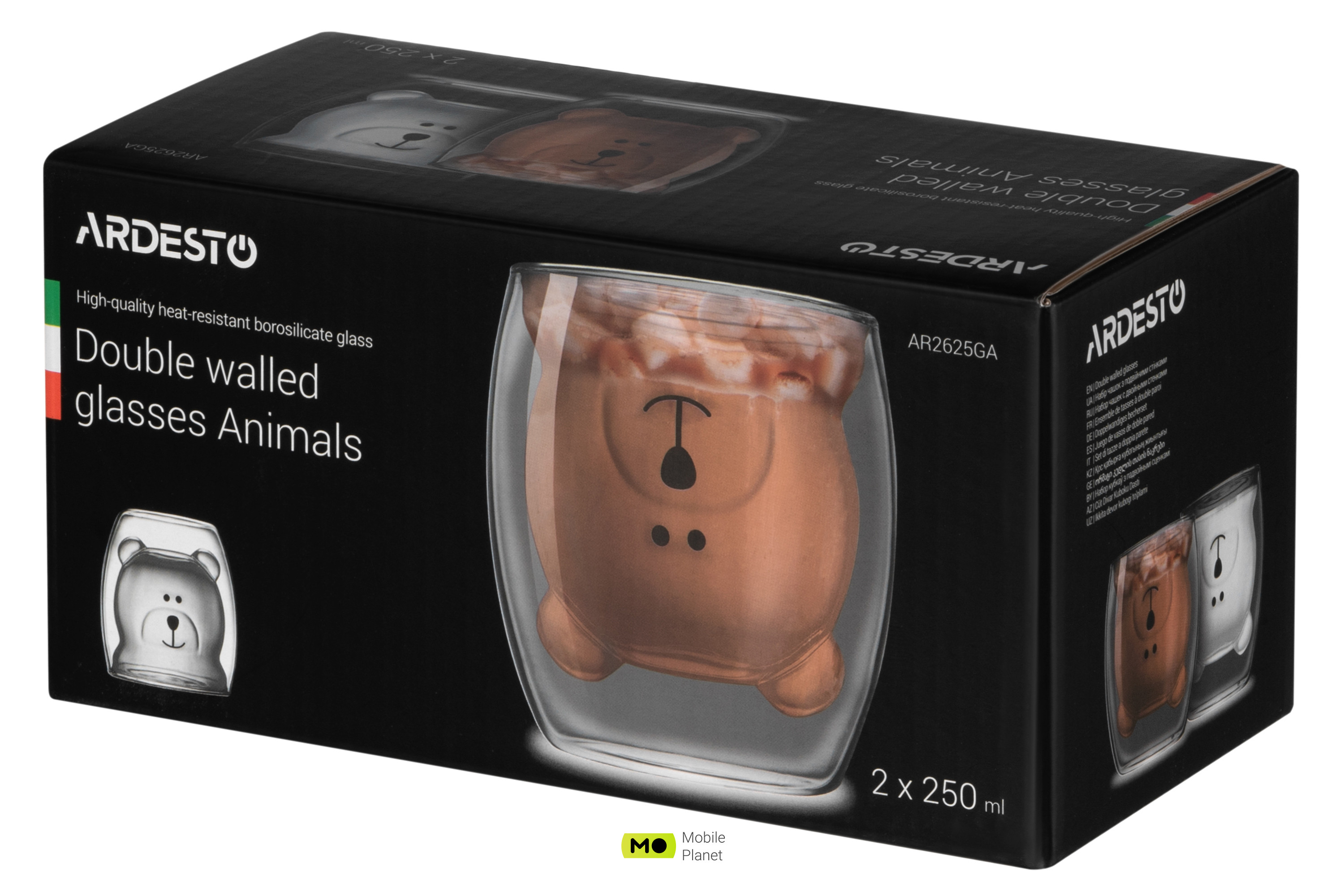ARDESTO Набір чашок Animals з подвійними стінками, 250 мл, 2 шт (AR2625GA) (UA) Тип: чашка; Кількість предметів: