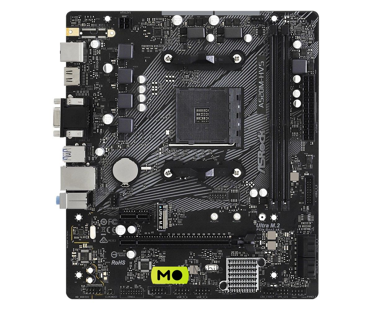 ASRock A520M-HVS Socket AM4 Роз'єми: AM4; Чіпсет: AMD A520; Тип