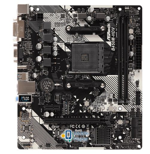 ASRock B450M-HDV R4.0 Socket AM4 Кількість слотів пам'яті: 2;