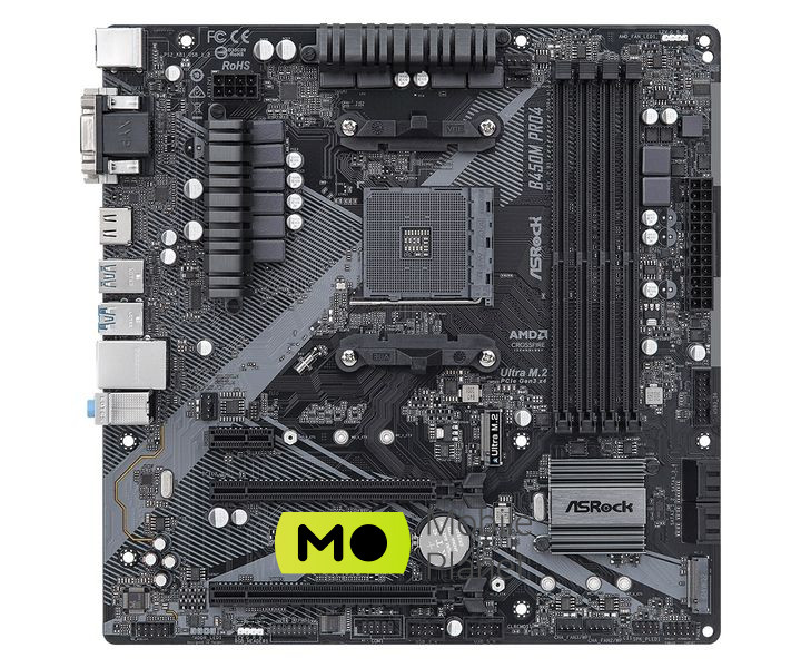 ASRock B450M Pro4 R2.0 Socket AM4 (UA) Роз'єми: AM4; Чіпсет: AMD B450; Тип