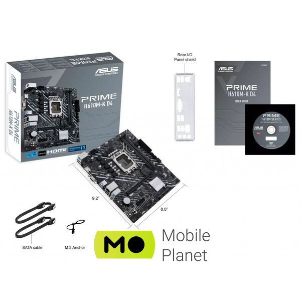ASUS PRIME H610M-K D4 (90MB1A10-M0EAY0) (UA) Призначення: нормальна; Сокет:
