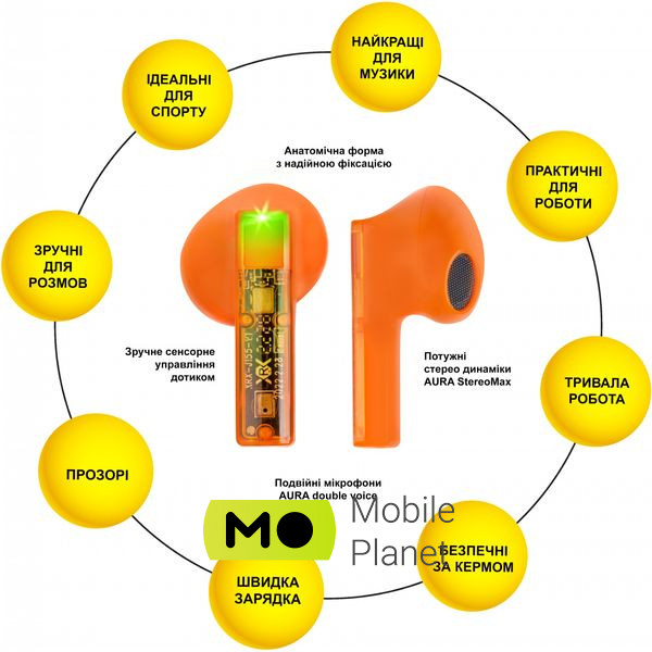 AURA 6 Orange (TWSA6O) (UA) Тип устройства: гарнитура; Тип: