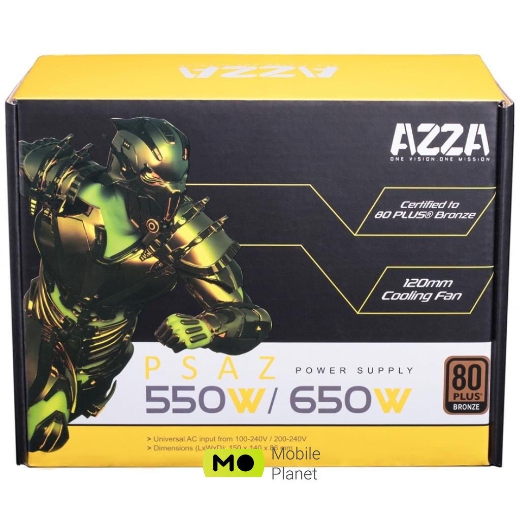 AZZA 650W (PSAZ-650W) (UA) Тип БП: для комп'ютерів; Стандарт
