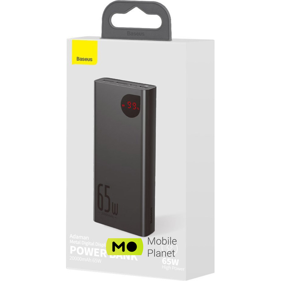 Baseus Adaman Metal Digital Display Quick Charge Power Bank 65W 20000mAh Black (PPIMDA-D01) Подключение устройств USB Type-Cx1, USBx2