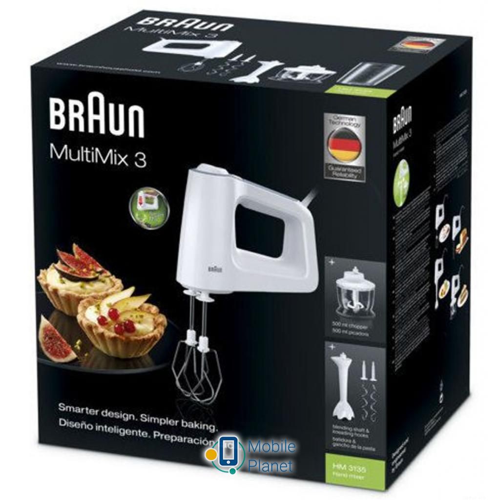 BRAUN HM 3135 WHITE Тип: ручной; Мощность: 500 Вт;