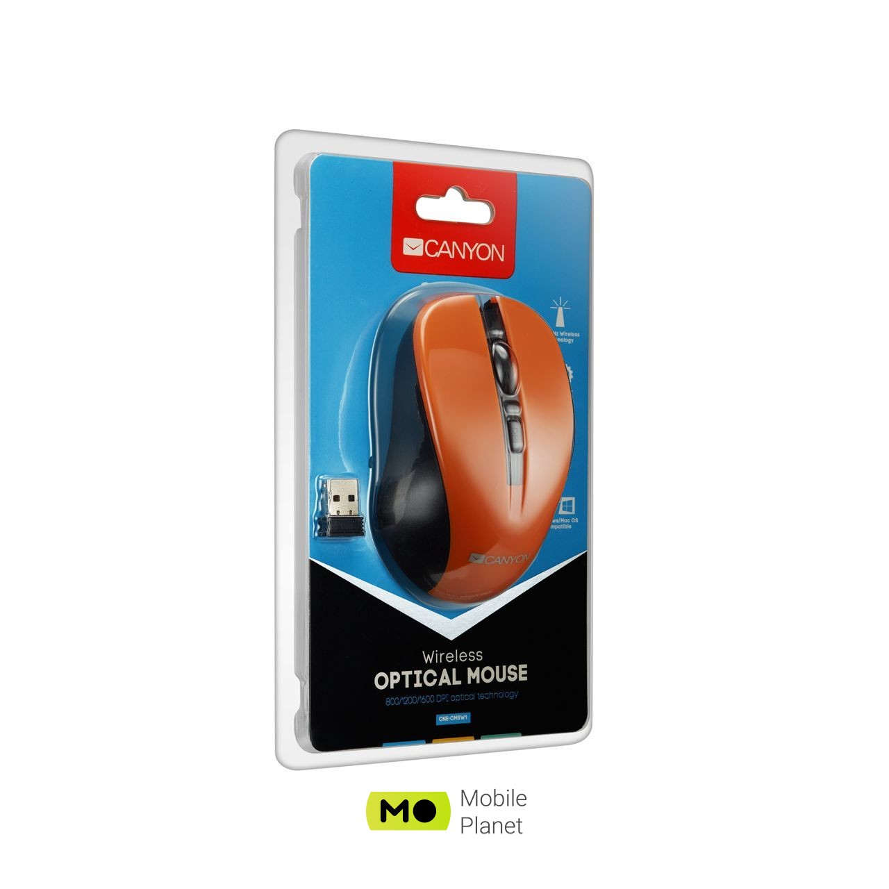 Canyon CNE-CMSW1O Orange USB (UA) Тип подключения Беспроводное