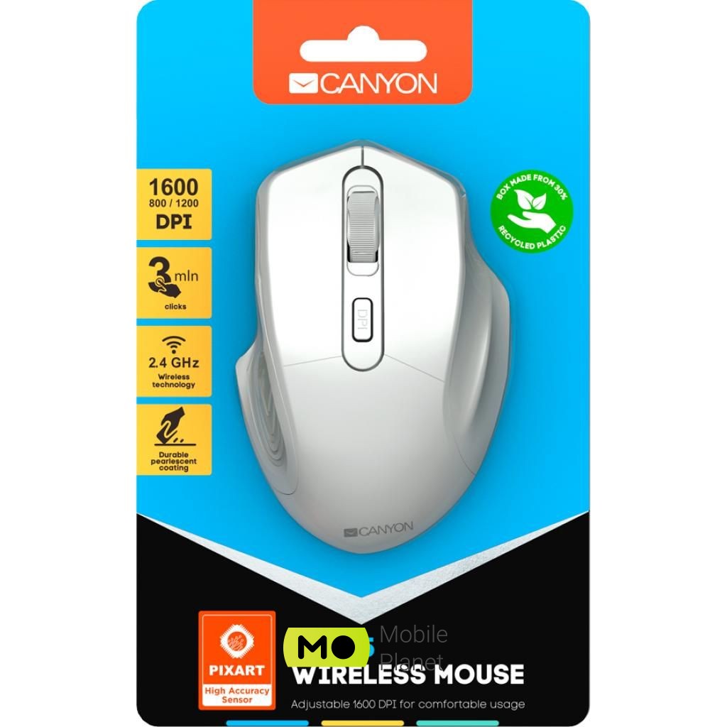 CANYON MW-15 Wireless Pearl White (CNE-CMSW15PW) (UA) Тип: Оригінальний дизайн;