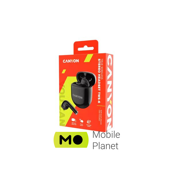 Canyon TWS-6 Black (CNS-TWS6B) (UA) Тип пристрою: гарнітура; Тип: TWS